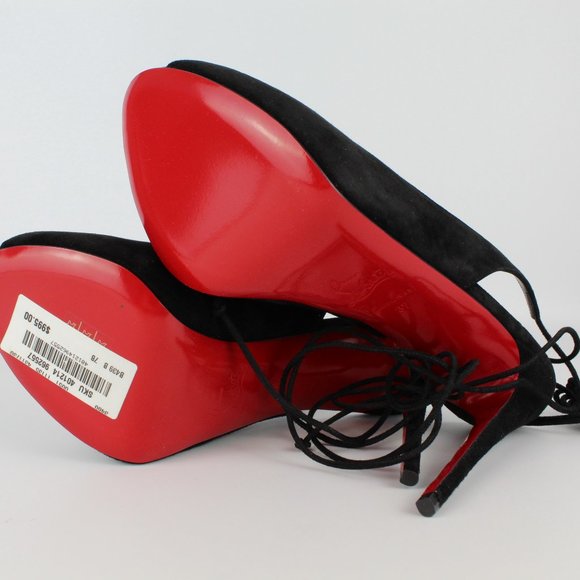 NEW Christian Louboutin Suede Peep-Toe Pumps - Picture 13 of 16